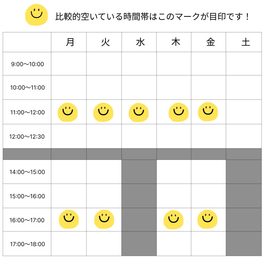 混雑状況のお知らせ